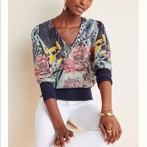 Anthro floral sweater